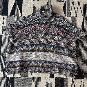 Pilcro Anthtopologie Cozy Patterned Knit Poncho